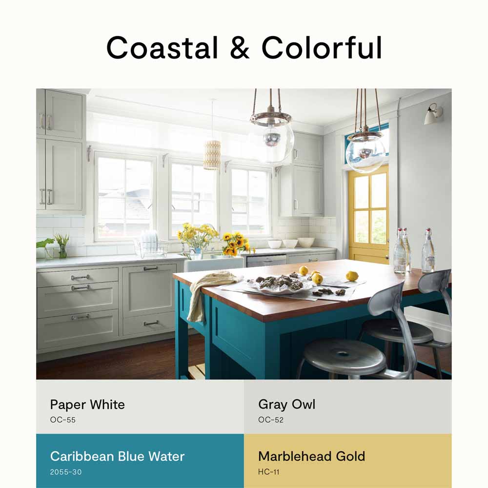 coasal and colorful kitchen colors