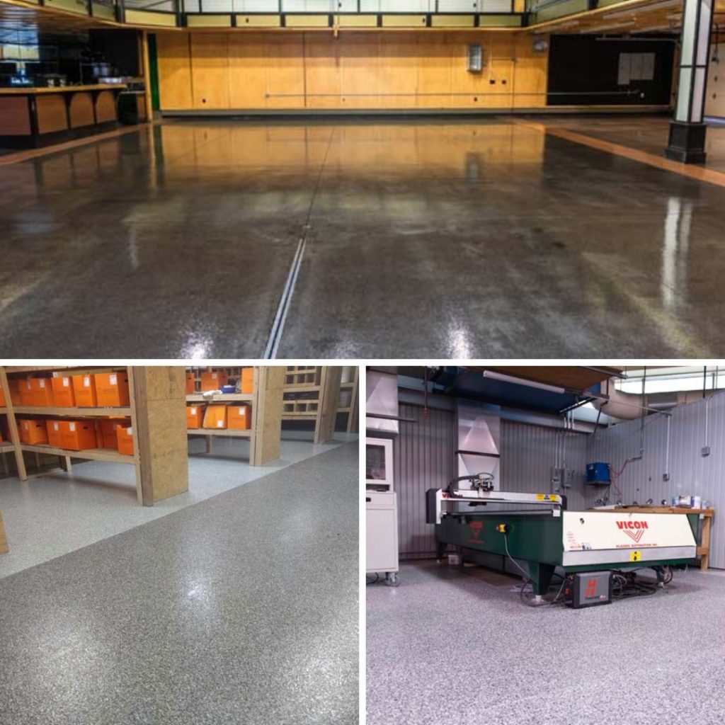 commercial concrete coating jobs collage