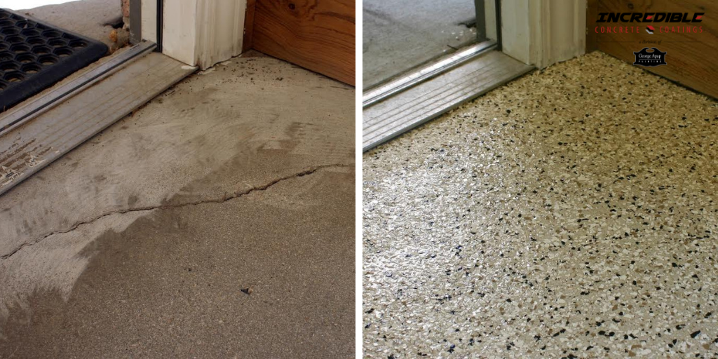concrete coating before and after side by side