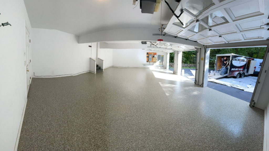 finished concrete coating garage