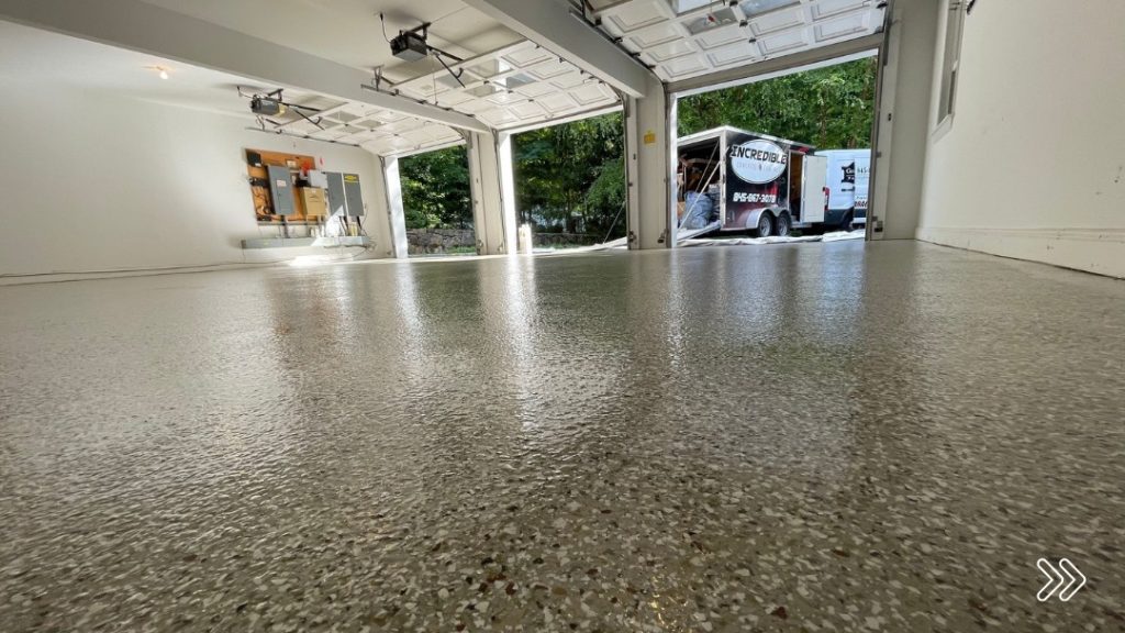 finished concrete coating garage job