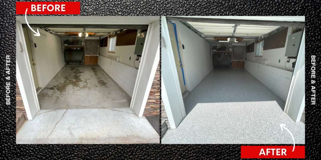 garage concrete coating before and after