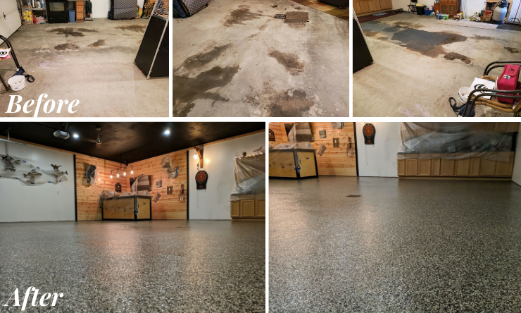 incredible concrete coatings before and after collage