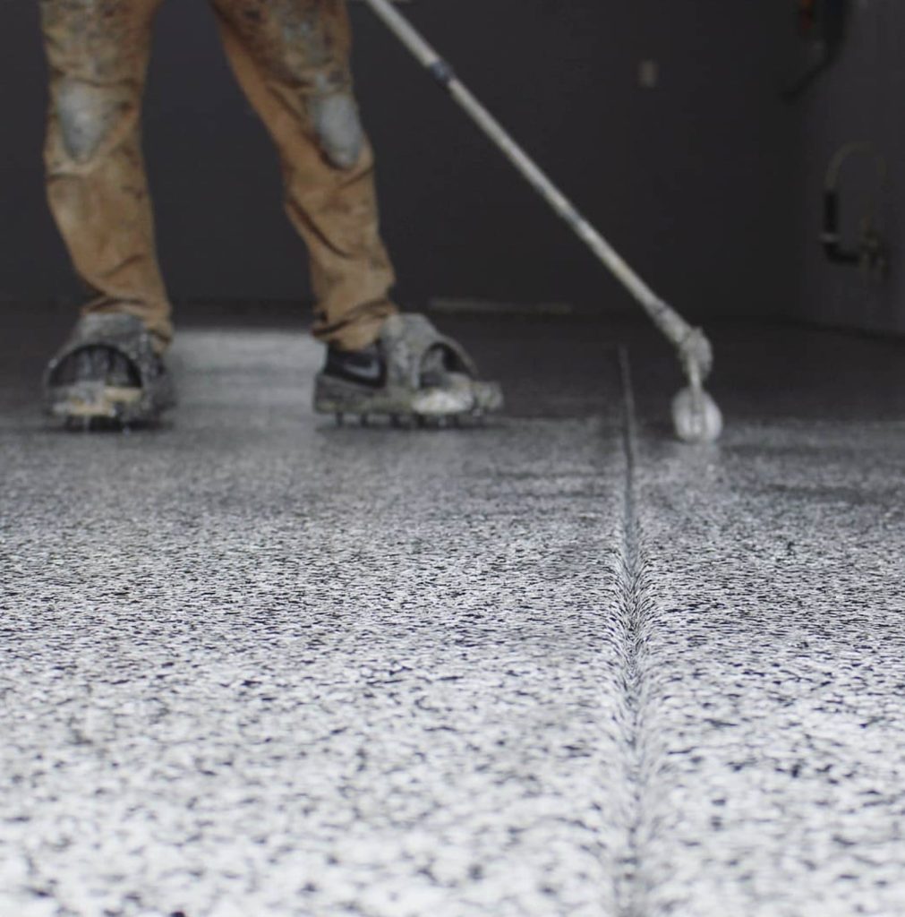 incredible concrete coatings close up roller