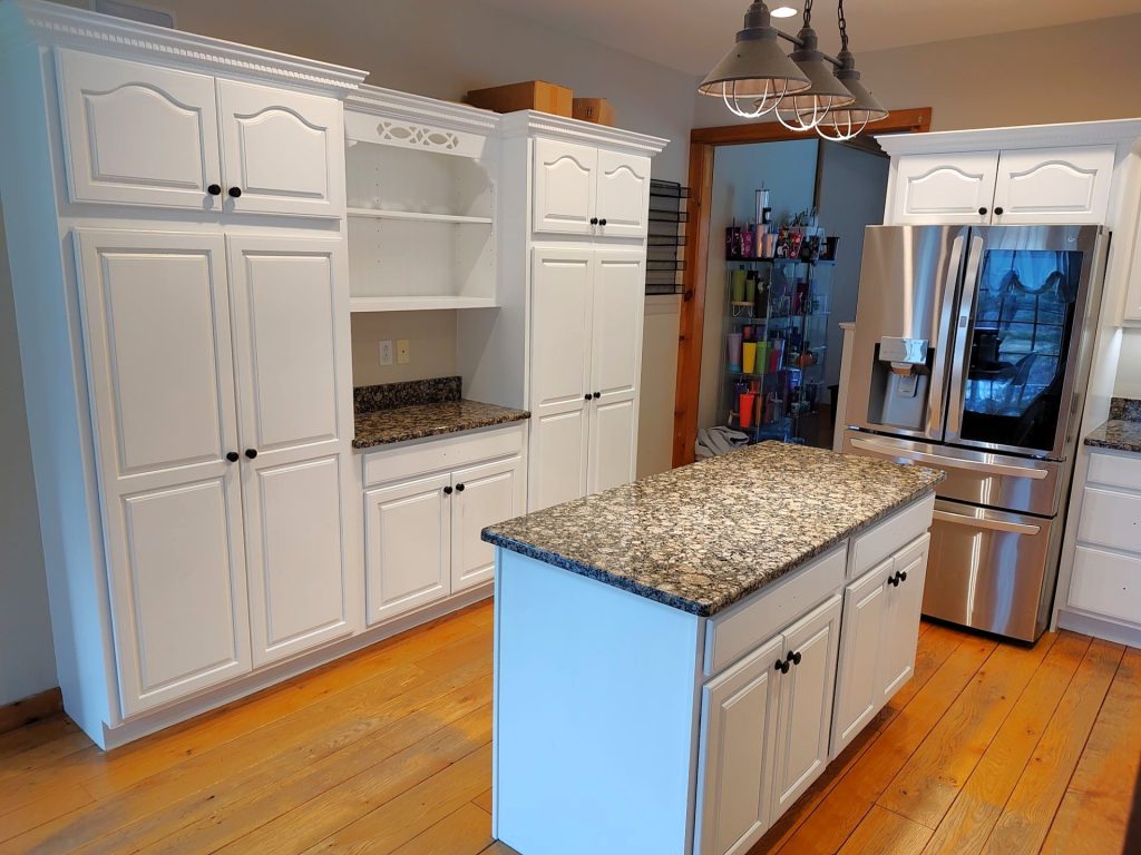 painted kitchen cabinets and kitchen island