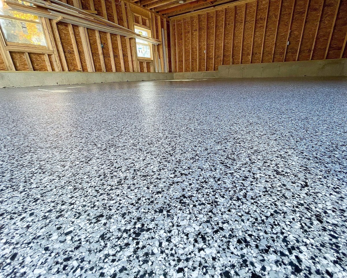 garage concrete coating job