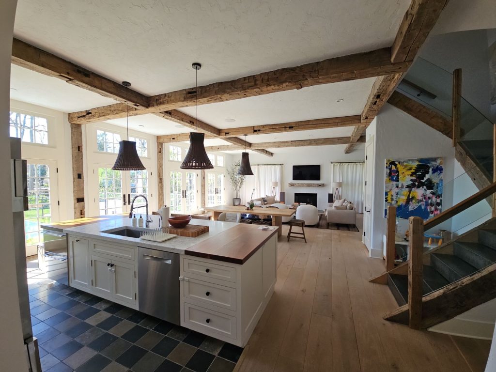 interior painting of kitchen and living room