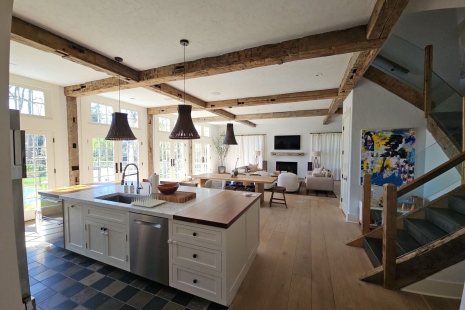 interior painting of kitchen and living room